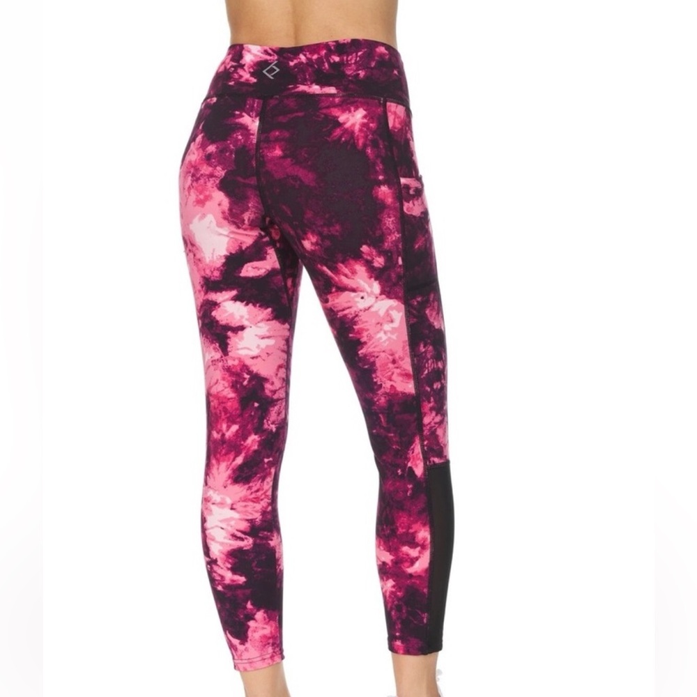 BSP Wmn’s sz XL High Waist Cosmic Pink Grenadine Tie Dye Athletic Leggings